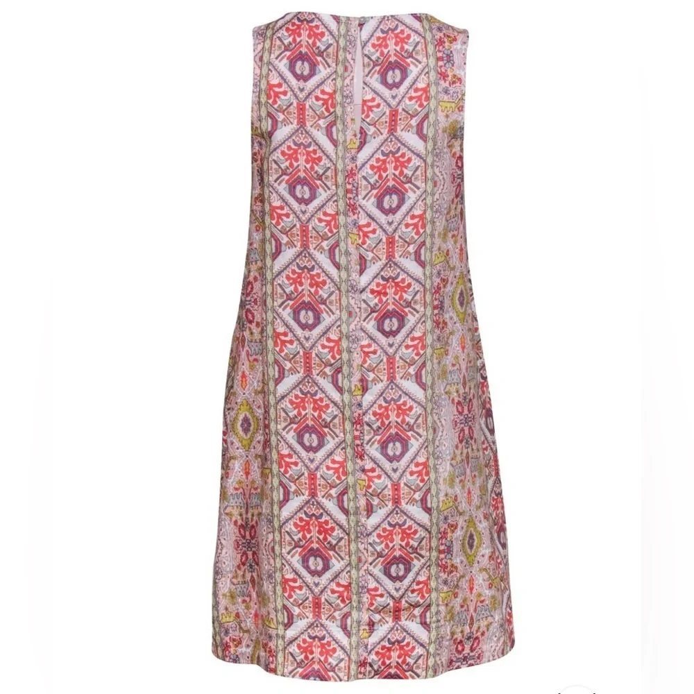 EUC Rachel Zoe Multicolor Aztec Print Sleeveless Linen Dress Size Small